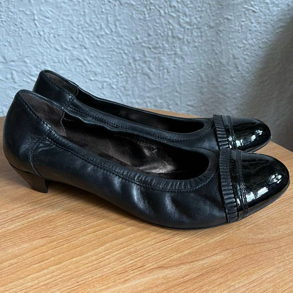 AGL Patent Leather Toe Ballet Heels
